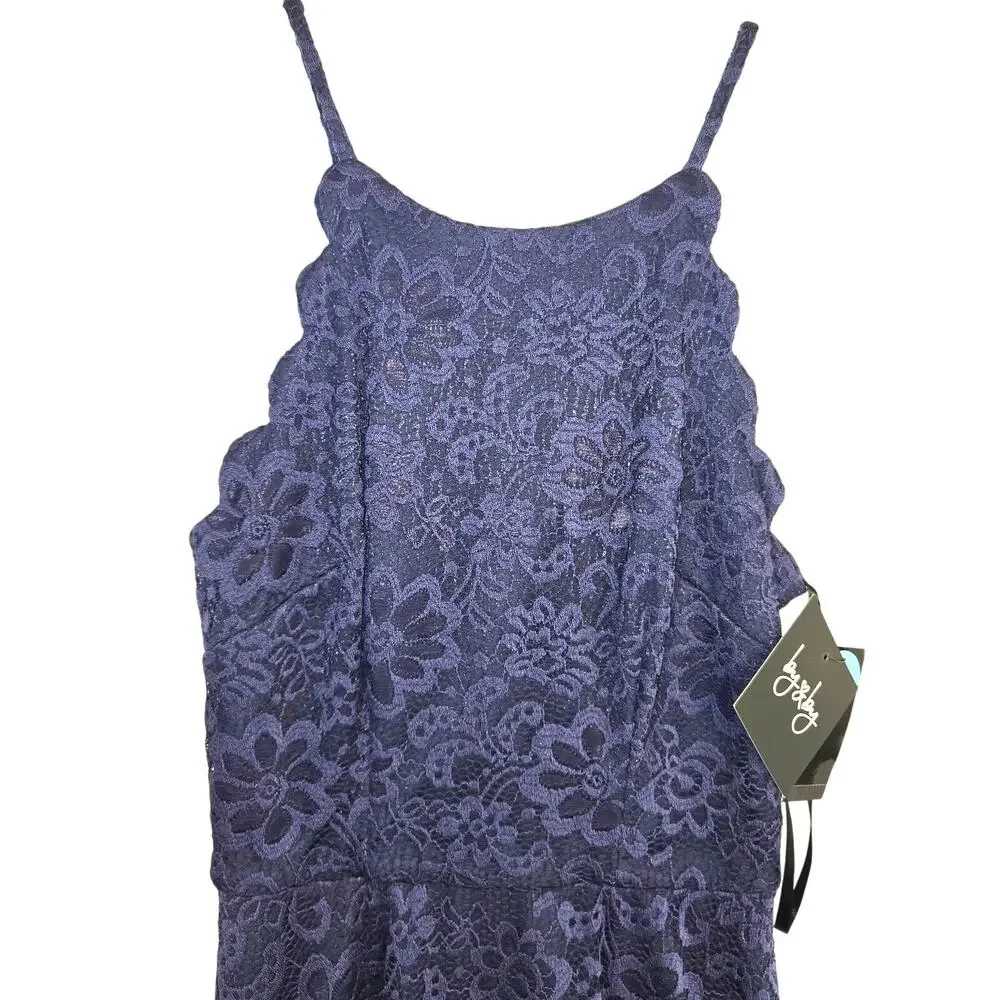 By & By Junior Dress 1 Blue Lace Sleeveless  Sun Teen Size XS Extra Small Kids